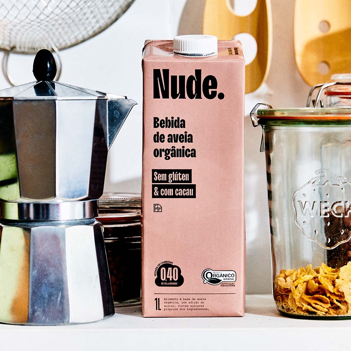 KIT 12 Unidades Bebida Vegetal Cacau 1L Nude