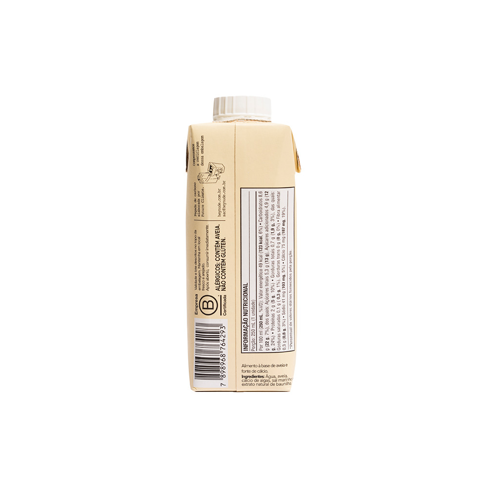 Bebida Vegetal De Aveia To Go Sabor Baunilha 250 Ml Nude Nude